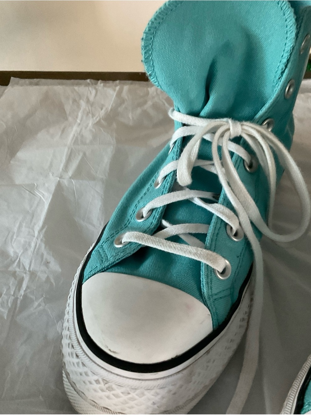 Converse Chuck Taylor All Star High Tops Platform TurquoiseBlue size 9 - Picture 3 of 13